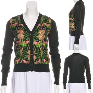 Prada Silk Printed Cardigan | Sz M / US6 IT42